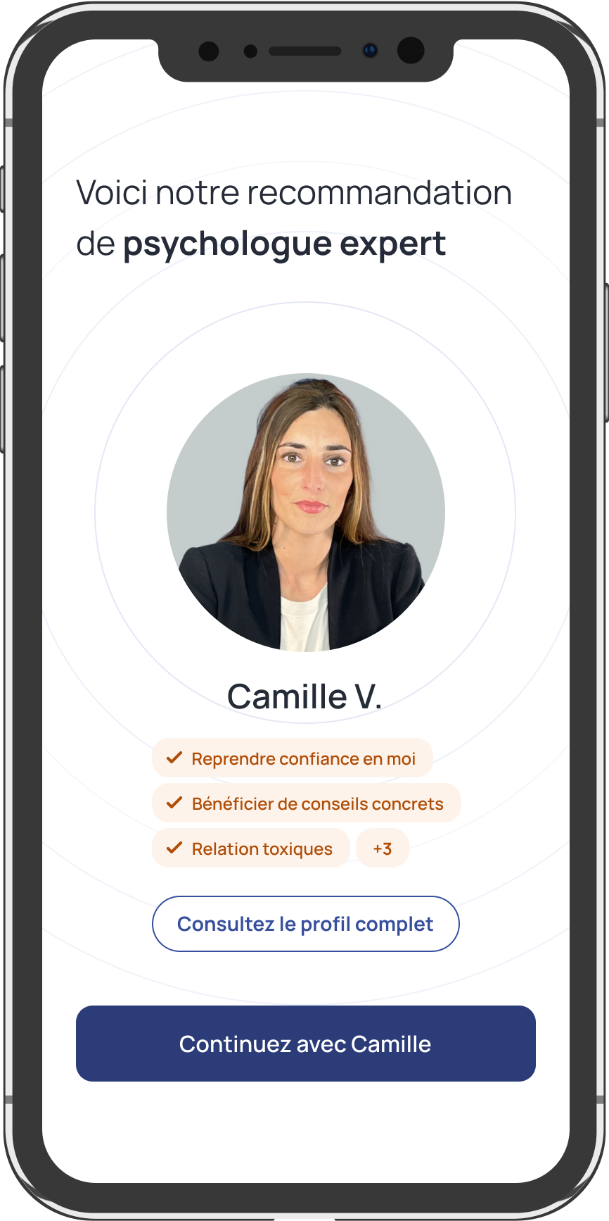 Image sur le téléphone pour Trouvez votre psychologue expert